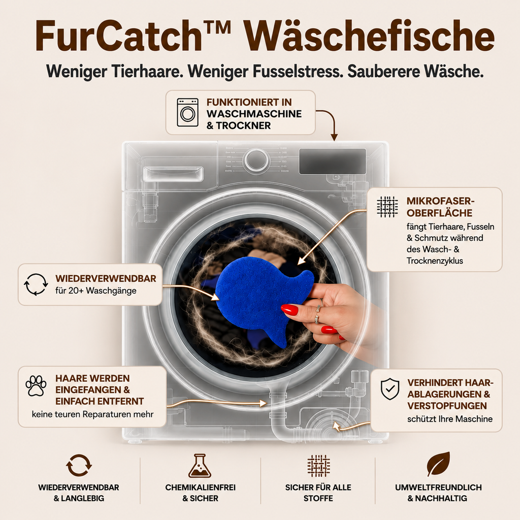 🐾 FurCatch™ Wäschefische - Weniger Tierhaare. Weniger Fusselstress. Sauberere Wäsche.