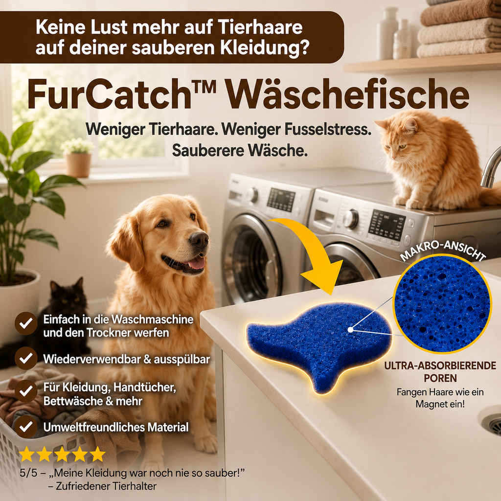🐾 FurCatch™ Wäschefische - Weniger Tierhaare. Weniger Fusselstress. Sauberere Wäsche.