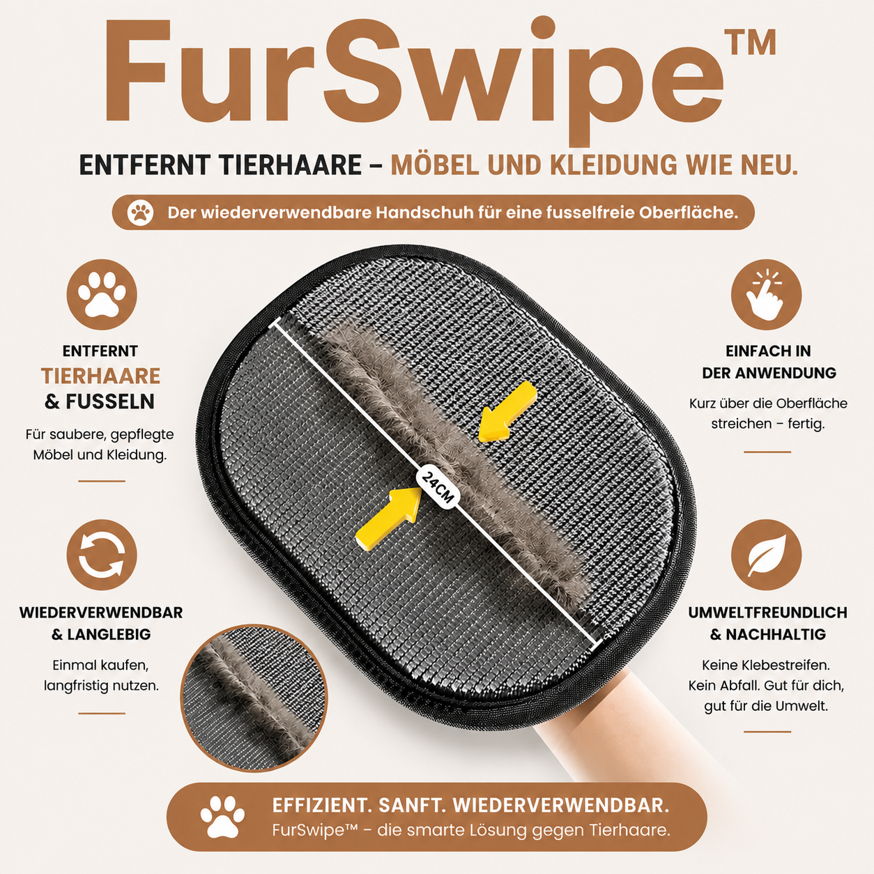 FurSwipe™ Fellhandschuh - Tierhaare entfernen ohne Aufwand